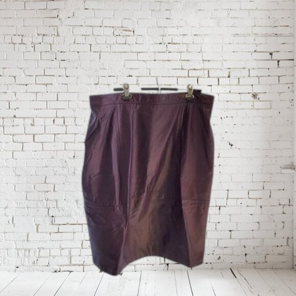 Vintage Jon Lawrence LTD Leather Skirt Maroon Plus Size - Picture 5 of 5